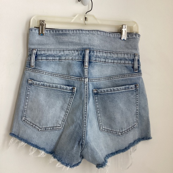 Pistola Cher Fold-Over Jean Shorts Size 26 Denim Cut Off Light Wash Distressed - Picture 5 of 14
